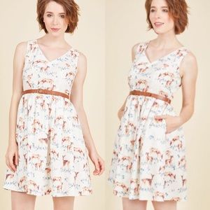 ModCloth Zest of the Bunch Dress in Deer Print